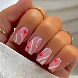 HAPPY FINGERS 12 Reusable Handmade Press On Nails For women's Designer With Glue for Women And Girls (237)-image-42