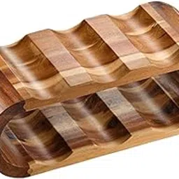 MERISHOPP®Wood Wine Rack Organizer Shelf Storage Wine Stand for Bar Countertop Kitchen 37.49x15.87x12.06cm|Home & Garden | Kitchen, Dining & Bar | Bar Tools & Accessories | Wine Racks & Bottle Holders-picture-51