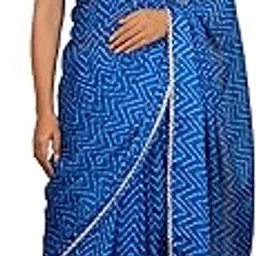 mirchi fashion Chiffon Georgette Chevron Printed Sarees for Women with Blouse Piece-picture-56