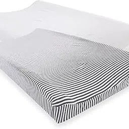 Touched by Nature Organic Cotton Changing Pad Cover, 2 Pack, White and Charcoal, One Size-picture-10