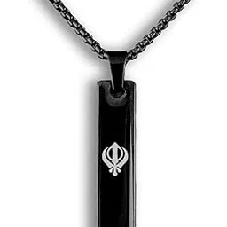 Khanda Spiritual Mini Tag Stainless Steel Necklace for Men | Locket & Pendant Chain for Men and Guys | Khanda Symbol Necklace | Fashion Jewelry Gift-image-36