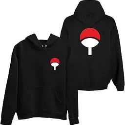 demamd print Regular Fit Hoodies Uchiha Symbol Hoodie Black Itachi Clan Logo Hooded Men's Cotton 100% (Medium)-picture-57