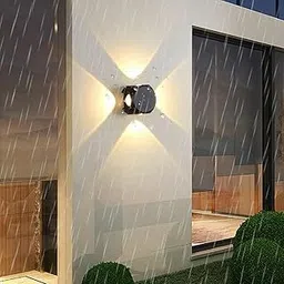 RADIANT LED 4 Way LED Outdoor Waterproof Exterior Wall Light Fixture Lamp (Warm White-3000k) / 3in1 (Up-Down-Left-Right) (Metal) Rectangular-picture-68