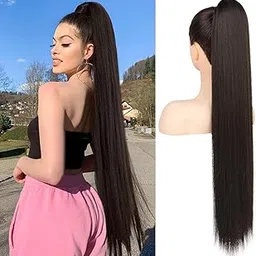 Artifice 30" Long Wrap Around Ponytail Hair Extension (Natural Dark Brown)-picture-18