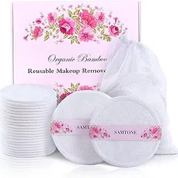 20 Packs Organic Reusable Makeup Remover Pads,washable Natural Bamboo Cotton Rounds -reusable cotton pads for face wipes with laundry bag-picture-26