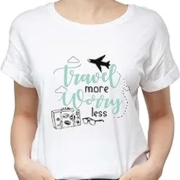 zapcap mart Travel Worry 100% Cotton Round Neck Graphic Printed T Shirt for Men Women, Travel t Shirts for Women, Vacation t Shirt, Vacation Mode on tees.-picture-44