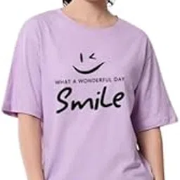 vylo Wonderful Day Smile-OVR Printed Short Sleeve T-Shirt Women Round Neck Korean Tops Summer Printed T-Shirt Woman Clothes Fit Loose Casual Plus Size Top-picture-11