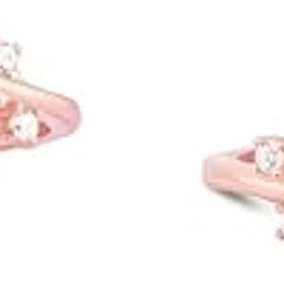 Rose Gold Finish Silver Toe Rings with Leaf Design and White Stones | Adjustable Open Style Foot Jewelry for Women & Girls | Festive, Wedding, Anniversary & Gift Collection-image-7