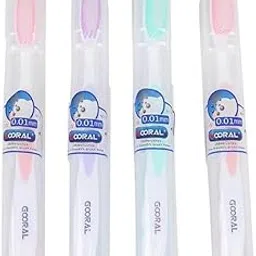 Extra Soft Silicone Toothbrush for Kids Adults with 0.01 mm Bristles, Over 2600 Ultra-Soft Bristles, Gentle Gum Care, Includes Safety Plastic Case for Hygienic Storage, Assorted Colour | Pack 3-image-3