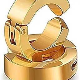 pdy fashion Magnetic Non Piercing Round golden Clip Stud Stainless Steel Men unisex earring gold color-picture-37