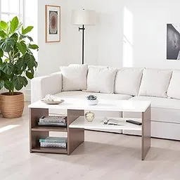 Woodwider Tealip Modern Centre Table with Storage, Tea & Coffee Table for Living Room, Engineered Wood, Matte Finish, (Wenge & White Finish)-image-24