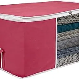 Kuber Industries Under Bed Foldable Organizer|Clothing Storage Bags|Blanket, Quilt, Comforter Cover (Maroon)-picture-12