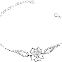 zalkari Silver Lotus Flower Bracelet image 1