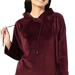 fnocks Women's Velvet Hoodie Winter Sweatshirt-picture-23