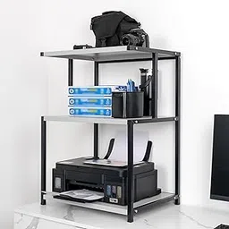 D&V Engineering Multi-Purpose 3-Tier Printer Stand, Side Table, Coffee Table, End Table | Heavy-Duty Storage Rack for Office and Home | Industrial Bookshelf/Organizer-image-3