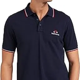 van heusen Men 100% Combed Cotton Loose Athleisure Polo T-Shirt - - Antiviral, Ultra Soft, Short Sleeve-picture-34