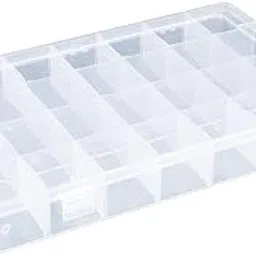 RUSHIL WERE 36 Grid Plastic Rectangular Storage Box | Free 1 Cable Protector | With Removable Dividers | Multipurpose & Adjustable Grids | Transparent | For Jewelry, Beads, Crafts, Screws | Pack of 1-image-99