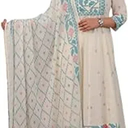 aramya Soft Cotton Off White Geometric Print Festival Wear Kurta Set with Dupatta for Women | Available in Plus Sizes, M to 10XL-picture-19