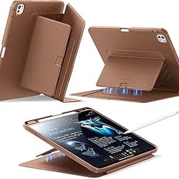 ESR for iPad Pro M5/M4 13 inch Cover Case (2025/2024), Vertical Stand Cover, Multi Stand Angles, Ultra-Stable Case for iPad Pro 13 with Pencil Holder, Flip Series, Brown-image-90