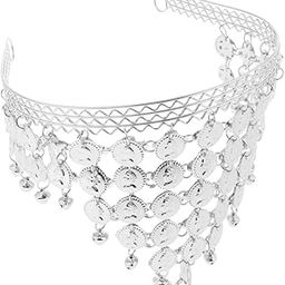 club bollywood CLUB BOLLYWOOD® Belly Dance Headband Headpiece Hairpin Coins Jewelry Hair Accessory Silver| Hair Accessories| Hair Accessories| Hair Accessories|1 Piece Belly Dance Headpiece-picture-8