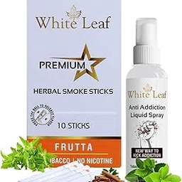 White Leaf Premium Herbal Cigarettes Frutta Flavour 100% Tobacco-Free Nicotine Free Non Addictive (Pack Of 10 Sticks) With 100 ML Shot Spray Anti Addiction -100% Natural Ingredients Tulsi & Green Tea-picture-29