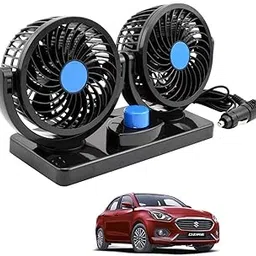 AUTOADDICT Auto Addict 12V DC Electric Car Fan for Dashboard 360 Degree Rotatable Dual Head Car Auto Powerful 2 Speed Cooling Air Fan for Maruti Suzuki Swift Dzire New 2021-picture-38