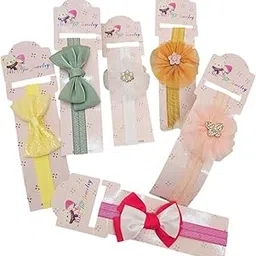 Random Designed Multicolored Headband For Baby Girl (pack of 6)-picture-17