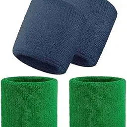 Sweksha Creations Wrist Band for Men & Women 3 Inch - Wrist Sweat Band(Green and Blue)-picture-28