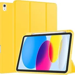 Robustrion Cover for iPad 11th Generation (A16) / 10th Gen Cover Case with [Right Side Pencil Holder] [Auto Sleep Wake] [Soft Back] (2022/2025), Case for iPad 11th 11"/ 10th 10.9" - Yellow-picture-29