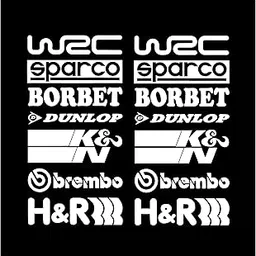 KaaHego (Pack of 2) 14Pcs Racing Sponsors Logo Car Sticker for Any Car Vinyl Decals (White)-picture-24