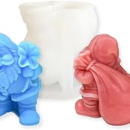 RKPM HOMES Christmas Candle Mold I 3D Santa Claus Backpack and Gift Bag Shape Silicone Scented Wax Mould I for DIY Handmade Ornament Cake Décor Aromatherapy Soap Resin Clay Art Craft Home Décor (C)-image-66