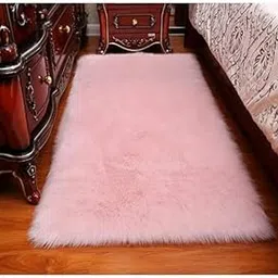 AROMICK® Shaggy Carpet Plain Fur Rugs for Kids and Girls Room, Living Room Bedroom Carpet, Cute Luxury Non- Slip (2x3, Pink)-picture-20