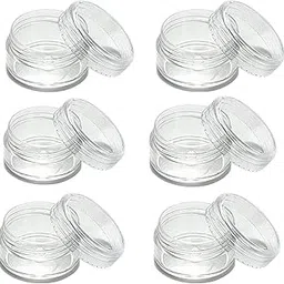 Hunky Dory 6pcs 5grams PS Acrylic Transparent with Clear Cap Cosmetics Shan Container for Creams,Lip Balm, Body Butter, Essential oil, Costemic, Makeup, Travel Use-picture-20