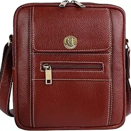 hileder 100% Pure Genuine Leather Messenger Shoulder Handbag 9 inches Sling Cross Body Travel Office Tablet Flap with Chain Compartment Bag for Men and Women-picture-55