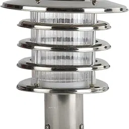 Prop It Up Stainless Steel Round Outdoor Gate Light, White-image-13