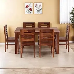 MAMTA Decoration Sheesham Wood 6 Seater Dining Table Set with Chairs | Multipurpose Wooden Dining Set Furniture for Home, Dining Room, Living Room, Hotels, and Office (Teak Finish)-image-30