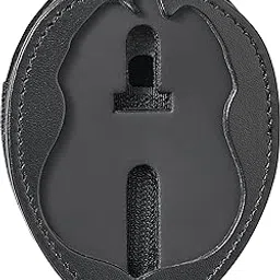 Perfect Fit Shield Wallets TSA Homeland Security Police Belt Badge Holder with Neck Chain and Belt Clip (PF691) Black Leather-picture-46