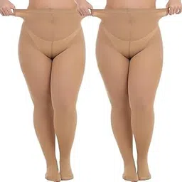 vdangi Stockings & Hosiery Women's & Girls Slim Pantyhose, Sexy High Waist Footed Pantyhose, Skin Color Pack Of 2 Pair-picture-54