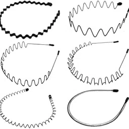 Metal Hair Band for Men - 6 Pieces Metal Headband Wavy Hairband Spring Hair Hoop for Women Sports Fashion Hair Bands Unisex Black Elastic Headbands Non Slip Simple.-image-5
