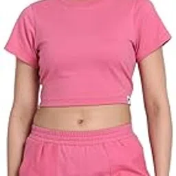 clothwik Pair of Workout Terry Cotton Crop T-Shirt & Pant Set of 1-picture-52