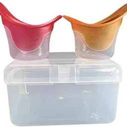 MERISHOPP 2 Pieces Half Silicone Eye Wash Cups Soft for Remove Dust Eye Rinse Cleaning Red and Orange-image-39