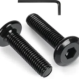M6-1 x 30 mm 45pcs Flat Head Hex Socket Cap Screws Metric M6 Bolts, 304 Stainless Steel 18-8, Black Zinc Plated, Full Thread, with Hex Spanner-picture-20
