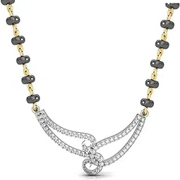 avsar 18k (750) White Gold and Solitaire Mangalsutra for Women-picture-50
