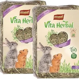 Vitapol Vita Herbal Hay for Rabbits & Rodents | Best Natural Polish Meadow Grass with Chamomile | High Fiber Digestive & Dental Care | (1.2 Kilogram, Pack of 2)-picture-30