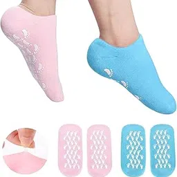 OMKARZONE 1 Pair SPA Gel Socks, Exfoliating Foot Mask Socks for Softening & Moisturizing, Reusable Silicone Foot Care Tool, Whitening Feet Care image 1