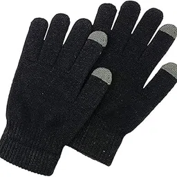 malvina Men's & Women Touch Screen Winter Gloves Warm Touchscreen Woolen Mittens(Black)-picture-19
