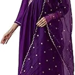 Silk Blend Zari Sequence Embroidered Kurta Pant with Dupatta-image-27
