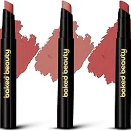 BAKED BEAUTY Lip Crayon | 2.5g | Mocha Talk | | Pack of 3 | Vitamin E | Shea Butter | Lightweight & Nourishing Formula | Long-Lasting & Smudge-Proof-picture-29