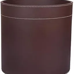 Nora Genuine Leather Waste Paper Basket, Dustbin (Brown)-image-31