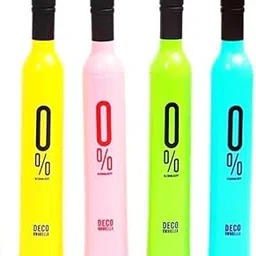 shopastiq Bottle Umbrella | Wine Bottle Shape Foldable Umbrella with Case | Compact Manual Portable Umbrella for Girl, Women, Men, Kids with Bottle Cover (Multi Color)-picture-41